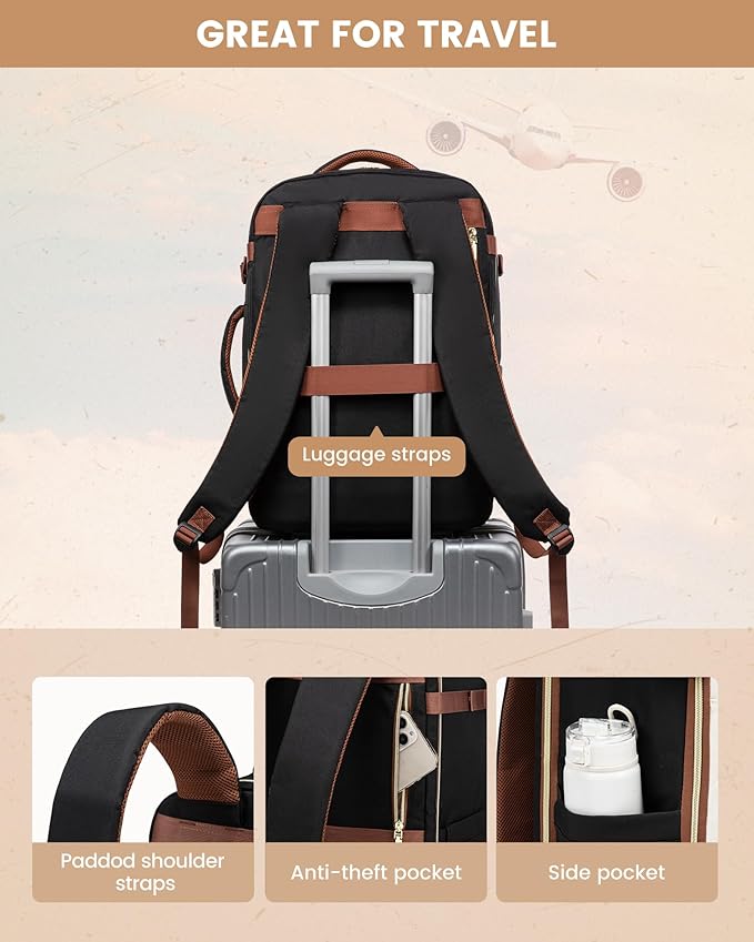LOVEVOOK Travel Backpack Carry on Flight Approved 40L, Waterproof TSA Travel - Image 7
