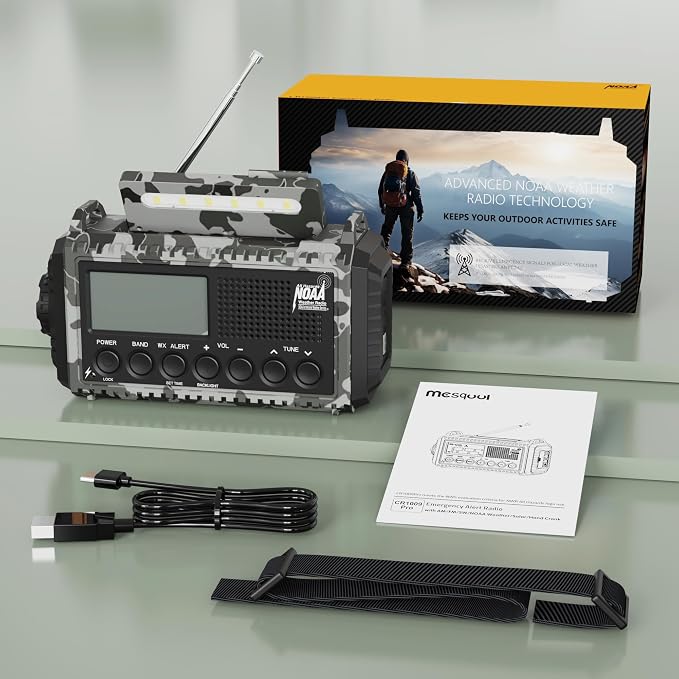 Mesqool Emergency Radio AM/FM/SW/NOAA Weather Radio, 12000 Battery Powered - Image 8