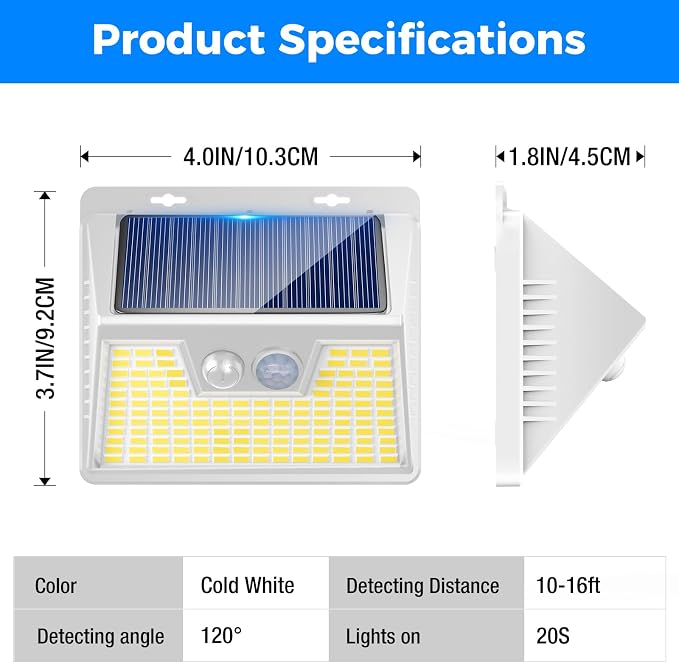 Peasur Solar Lights Outdoor Motion Sensor Waterproof, 3 Modes Security Wall - Image 6