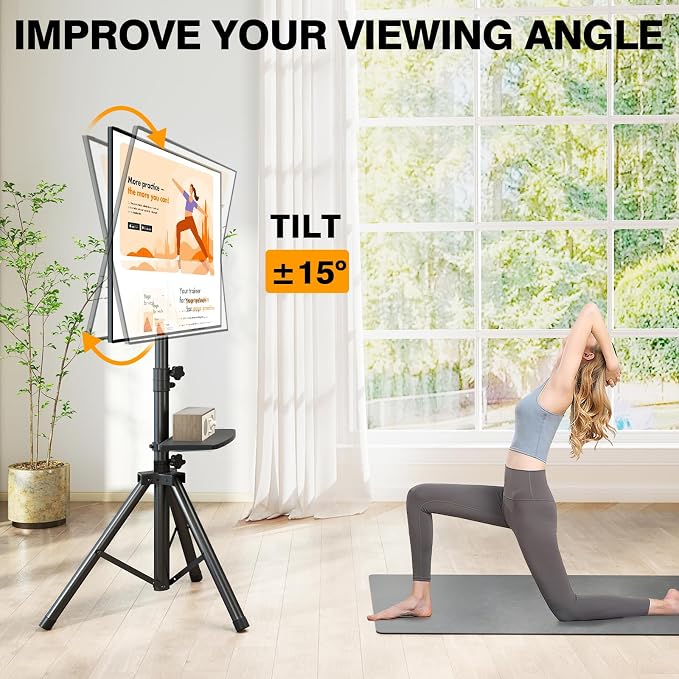 Tripod TV Stand with Shelf for 23-75 inch TVs up to 100 lbs, Outdoor TV Stand - Image 2