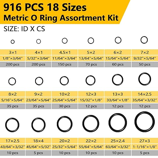 1075 PCS 37 Sizes 3-in-1 Universal Plumbing Repair Kit Includes O-Rings - Image 2