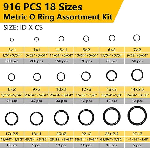 1075 PCS 37 Sizes 3-in-1 Universal Plumbing Repair Kit Includes O-Rings - Image 2