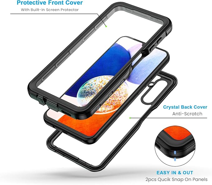 Lanhiem for Samsung Galaxy A14 5G Case, IP68 Waterproof Dustproof, Built-in - Image 3