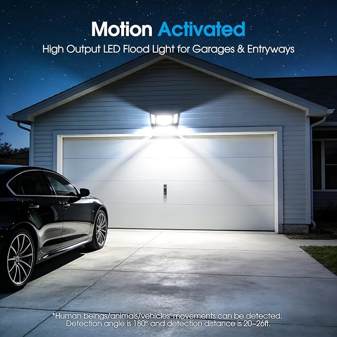 Motion Sensor Outdoor Light Hardwired, 45W 7500LM Security Flood Lights Motion - Image 5