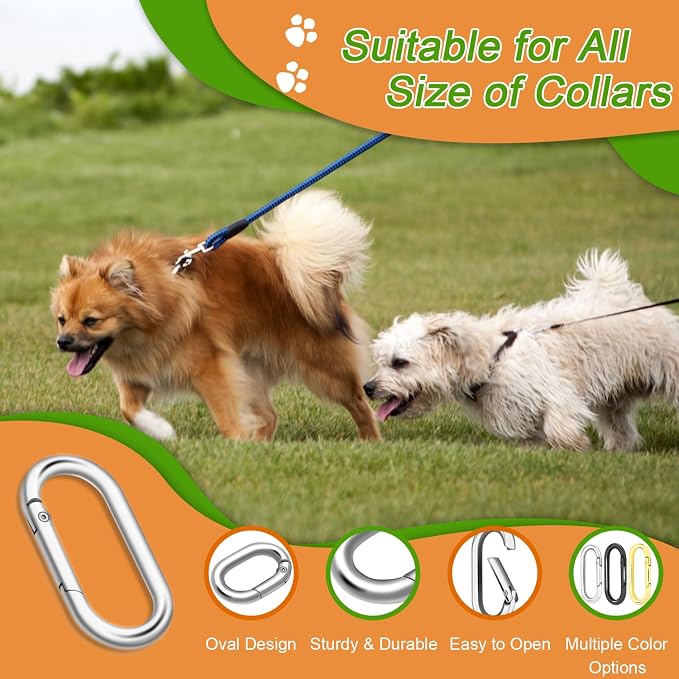 12Pack Large Oval Keyring, Metal Carabiner Spring Snap Hooks Clip - Image 4