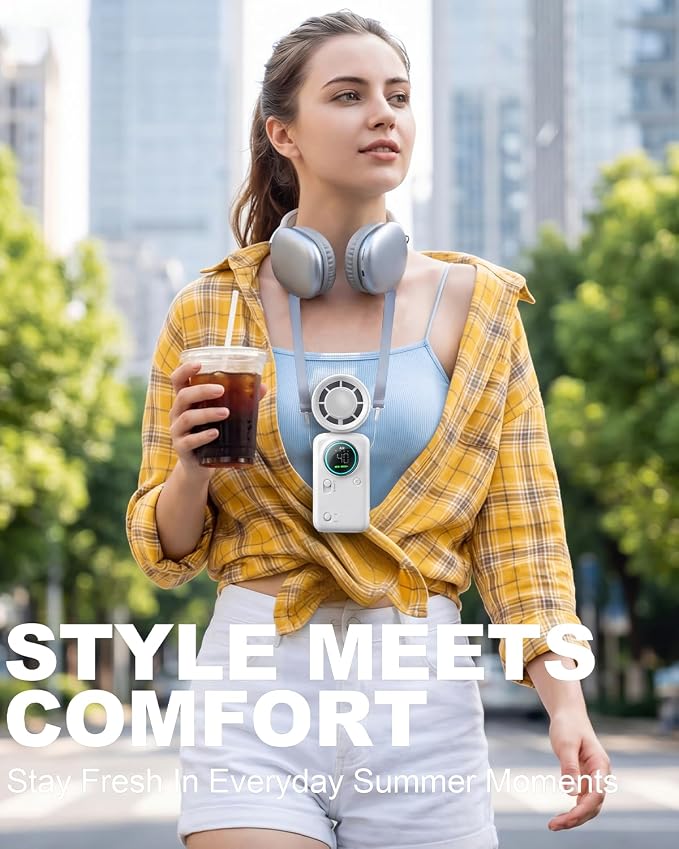 Handheld Turbo Fan with Ice Cooling, High Speed Personal Fan, Neck Fan - Image 5