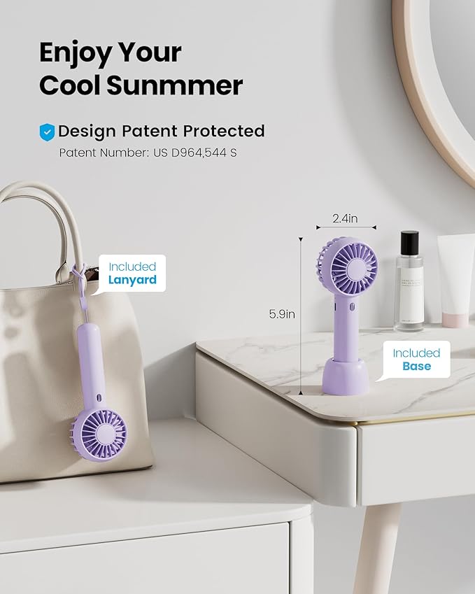Gaiatop Mini Portable Fan, Small and Powerful, Cute Design 3 Speed Personal - Image 2