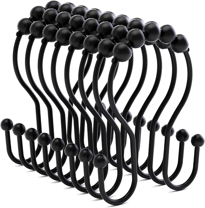 Bathway Shower Curtain Hooks Shower Curtain Rings Black Shower Curtain Hooks by Bathway