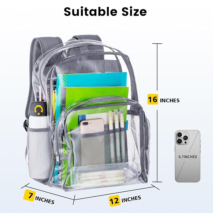 Vorspack Clear Backpack Heavy Duty PVC Transparent Backpack - Image 2