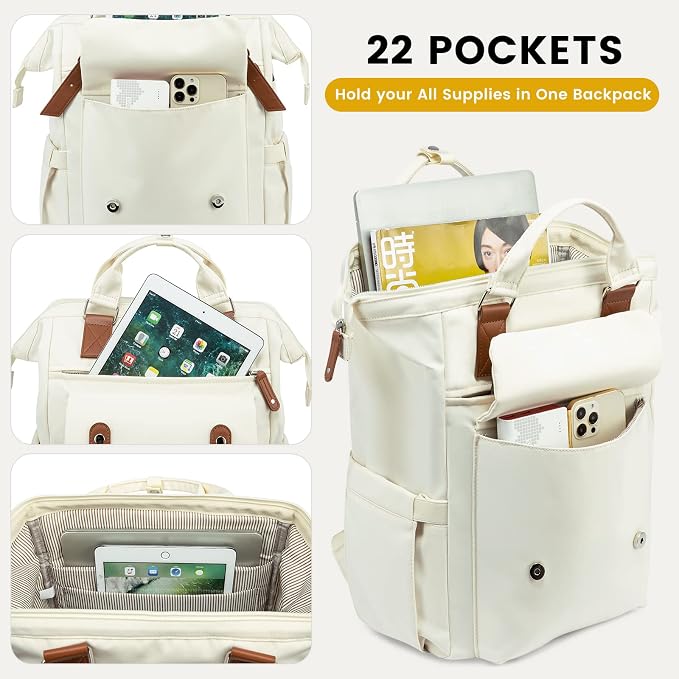 LOVEVOOK Laptop Backpack for Women Work Travel, Large Capacity Computer - Image 3