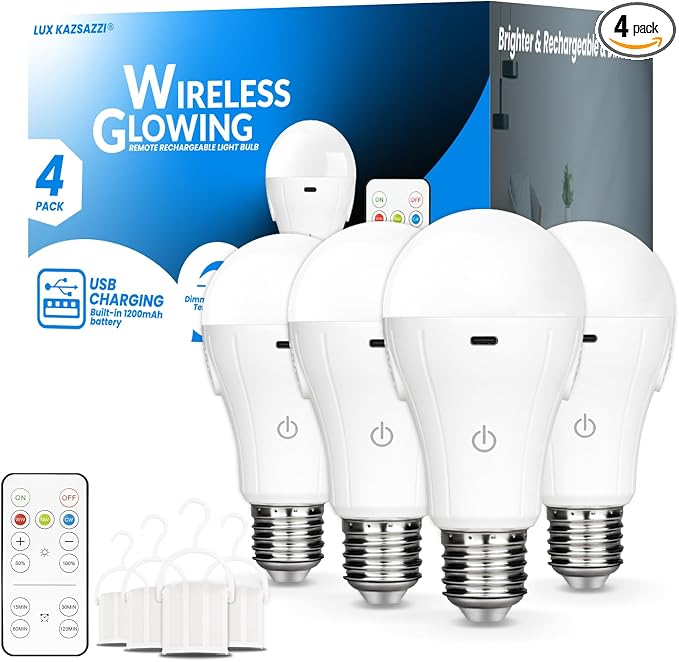 WirelessGlow Rechargeable Light Bulbs by LUXKAZSAZZI