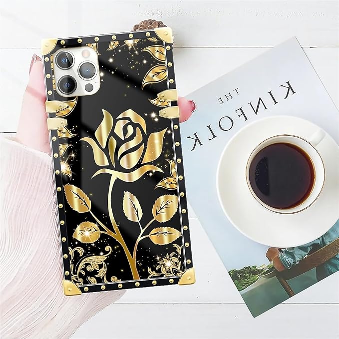 Compatible with iPhone 11 Pro Max Case, Shine Gold Rose Luxury Golden Decoration - Image 7