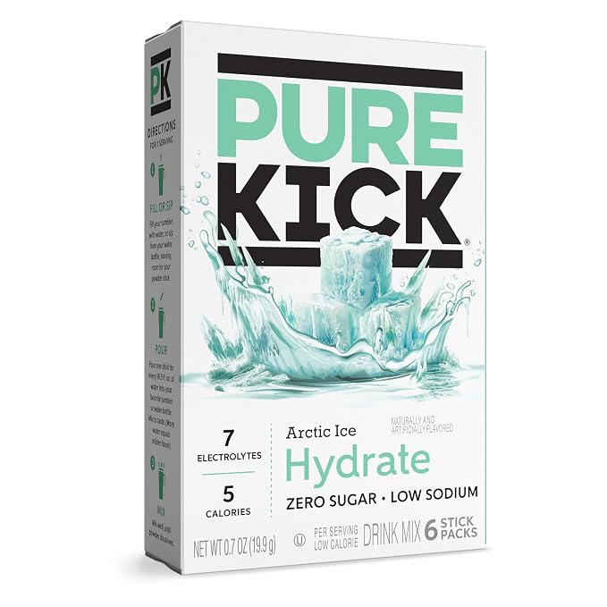 PURE KICK Hydration Singles To Go Drink Mix, Arctic Ice, Includes 12 Boxes - Image 2