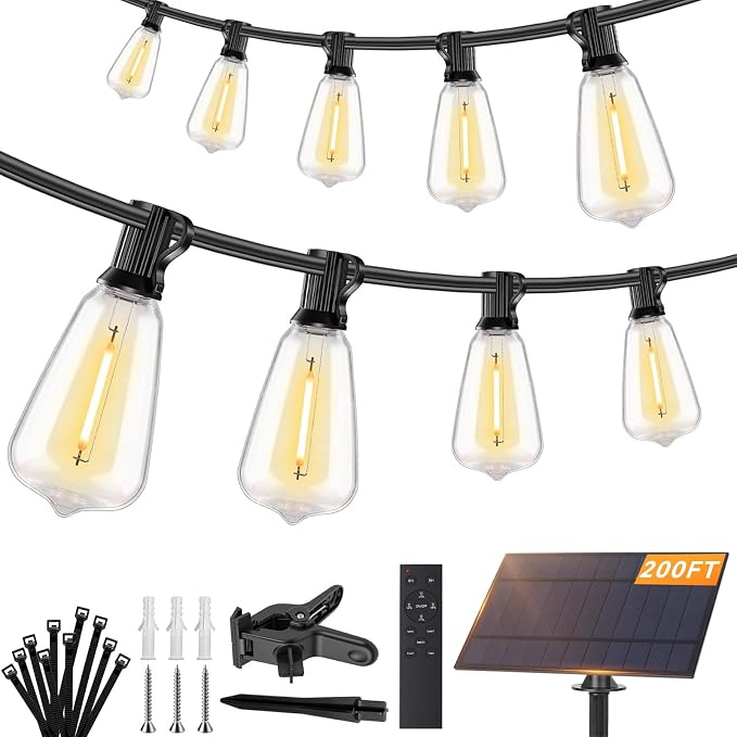 Brightever 200FT Solar String Lights Outdoor Waterproof, Patio Lights Solar by Brightever