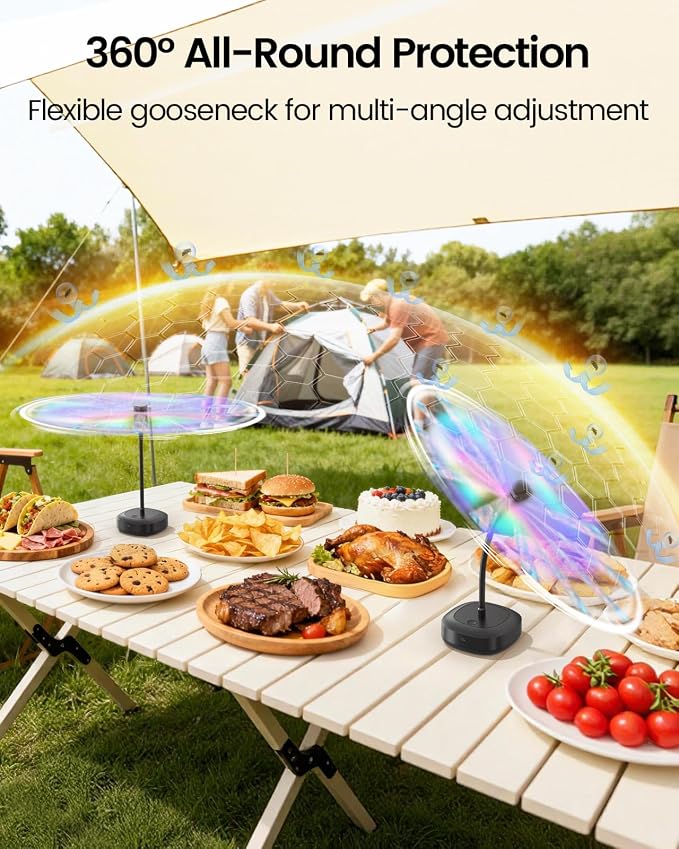 Edvision 4 Pack Food Table Fan, 2000mAh USB Powered Rechargeable Food Fan - Image 4