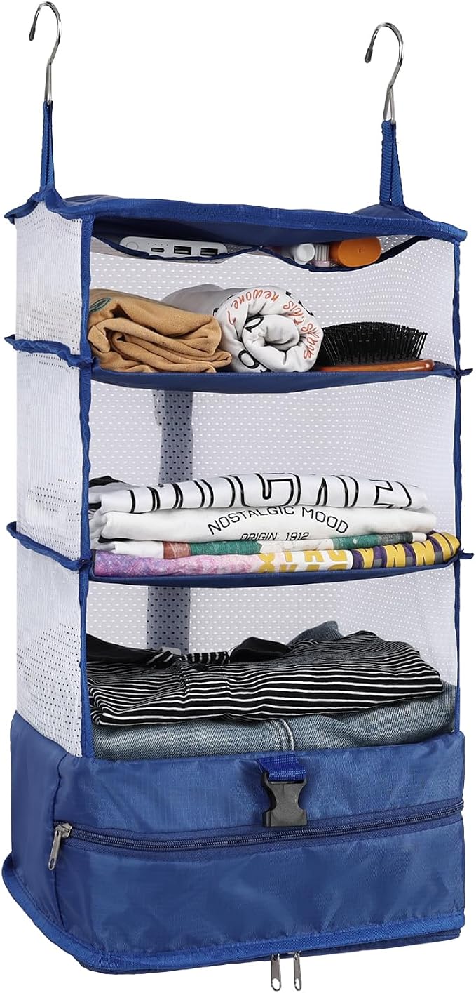 Surblue Hanging 3-Shelf Closet Organizer Pocket Collapsible Washable Oxford by SURBLUE