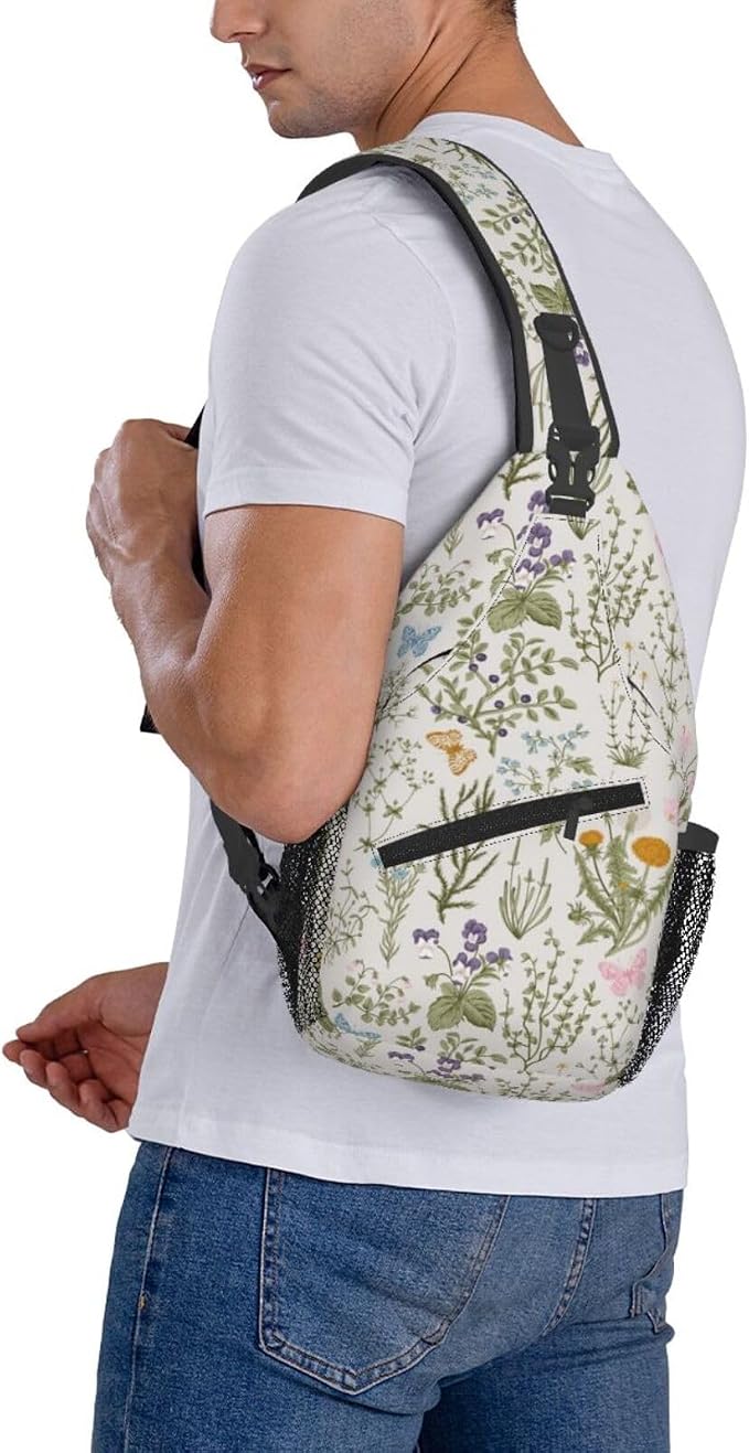 Tropical Floral Plant Crossbody Sling Bag - Image 7