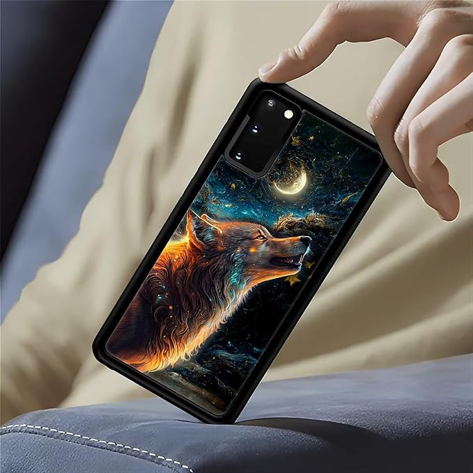 for Samsung Galaxy S20 Case, Star Cave Hungry Wolf Pattern Graphic Design Girl - Image 6