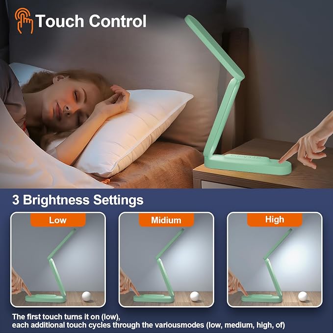 Giryuhd LED Desk Lamp for Office Home & Battery Operated Lamp Rechargeable Lamp - Image 2