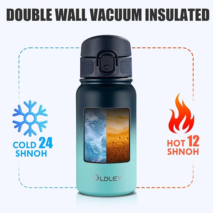 OLDLEY 12oz Kids Water Bottle, Stainless Steel Insulated Water Bottle - Image 6