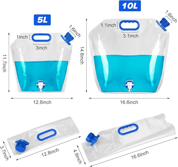 Collapsible Water Container, BPA Free Food Grade Clear Plastic Water Jug - Image 3