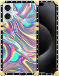 Compatible with iPhone 16 Plus Case, Holographic Abstract Iridescent Textures by Unknown