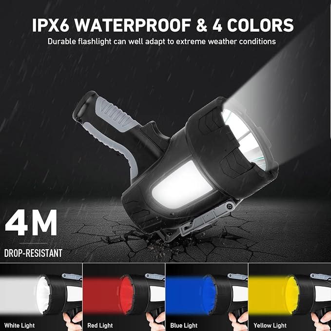 LBE Rechargeable Spotlight Outdoor, 000 Lumens Led Spotlight Flashlight - Image 7