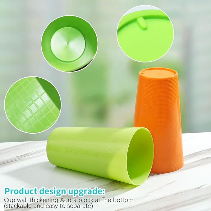 Plastic Tumblers 35-ounce Large Cups Reusable Drinking Glasses set of - Image 6