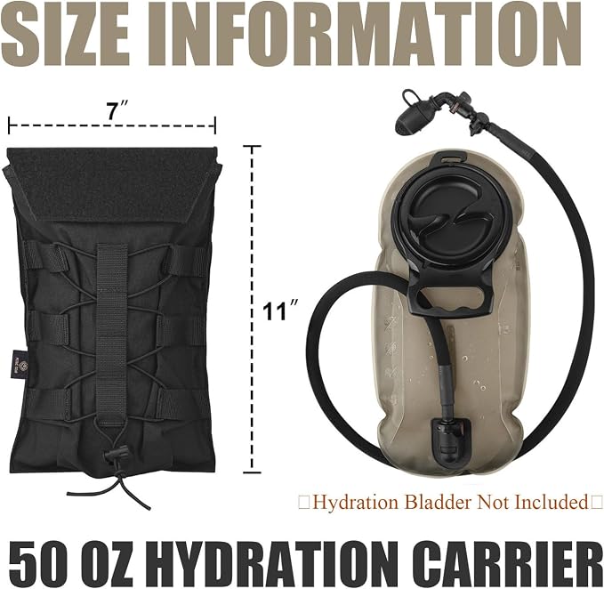 PETAC GEAR 1.5L / 3L Tactical Hydration Pack，Molle Carrier Pouch - Image 6