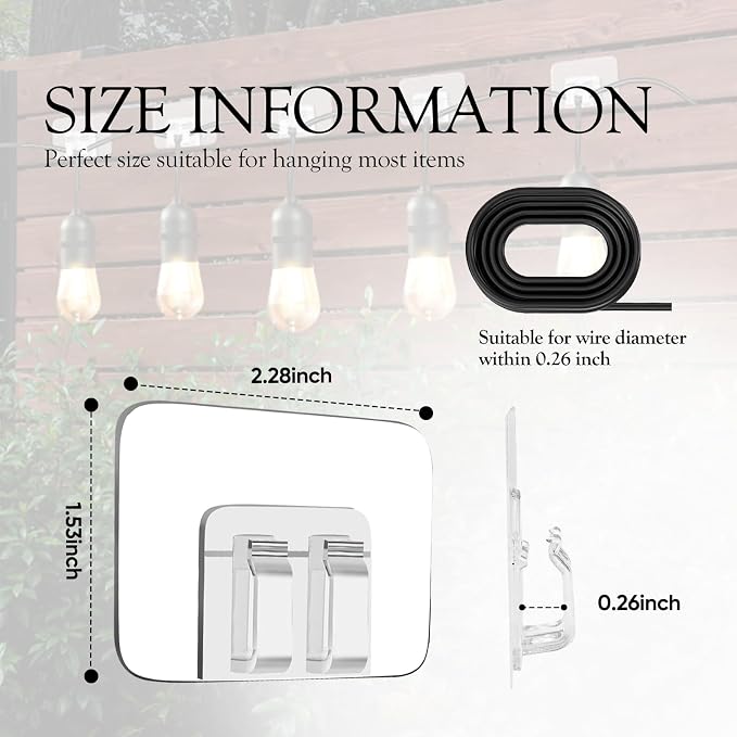 Hooks for Outdoor String Lights Clips: Heavy Duty Cable Clips - Image 8