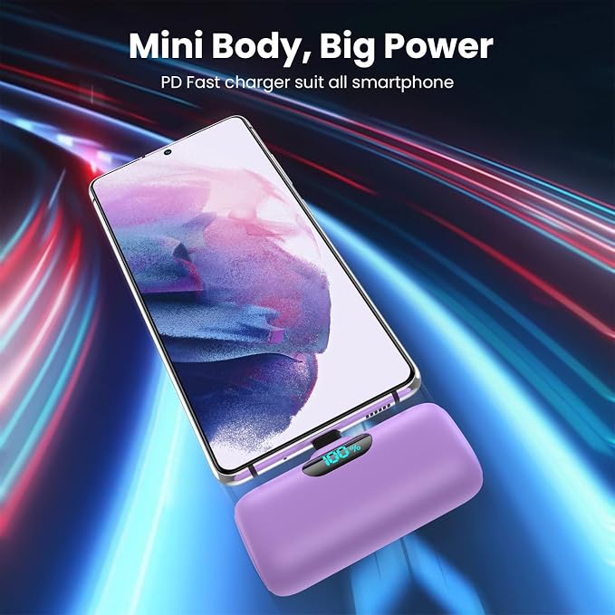 Mini Portable Charger 5000mAh Power Bank, 15w PD USB C Cell Phone Portable Power - Image 2