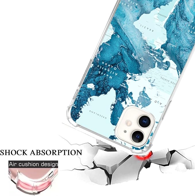 Aesthetic Blue World Map Case for iPhone 11 - Image 4
