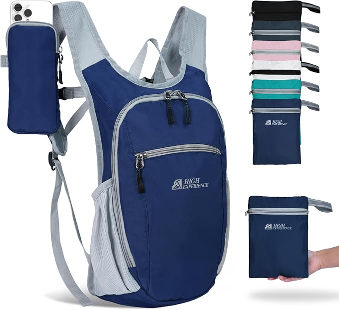 Hiking Backpack 10L/15L Small Daypack Lightweight Packable Travel Foldable by HIGHEXPERIENCE