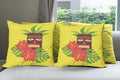 Ambesonne Luau Throw Pillow Cushion Case Pack of 4, Vibrant Composition of a by Ambesonne
