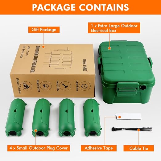 RESTMO 5-Piece Outdoor Waterproof Electrical Box Set – 12.5" x 8.5" x 5" Large - Image 9