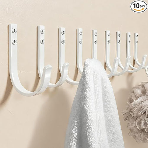 10-Pack Wall Hooks for Towel/Coat - 22LB Heavy Duty Metal Hanger Wall Mount by Josmimic