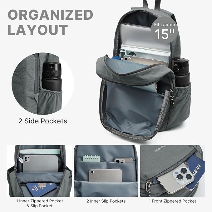 G4Free 15L Hiking Backpack Lightweight Small Travel Backpack Casual Daypack - Image 3