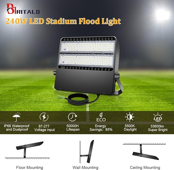 36000LM LED Stadium Flood Light Commercial 1500W Equivalent LED Arena Lighting - Image 7