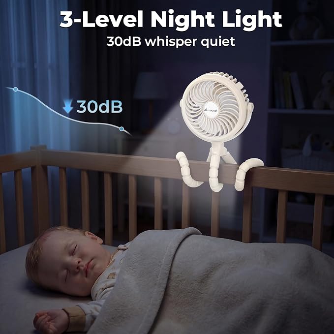 AMACOOL Battery Operated Stroller Fan, Baby Travel Essentials - Image 6