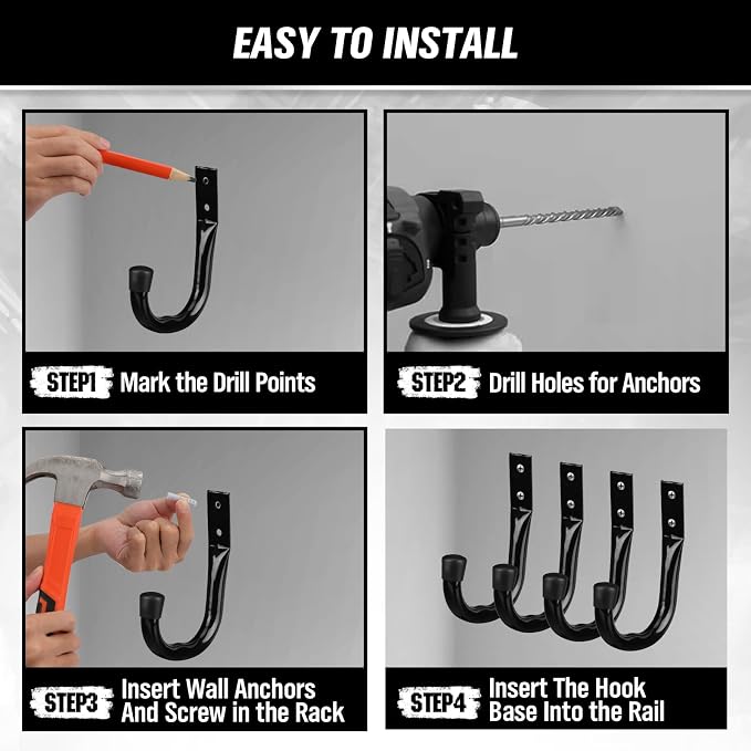 Heavy Duty Garage Storage Hooks, 12-piece Bike Hooks - Image 5
