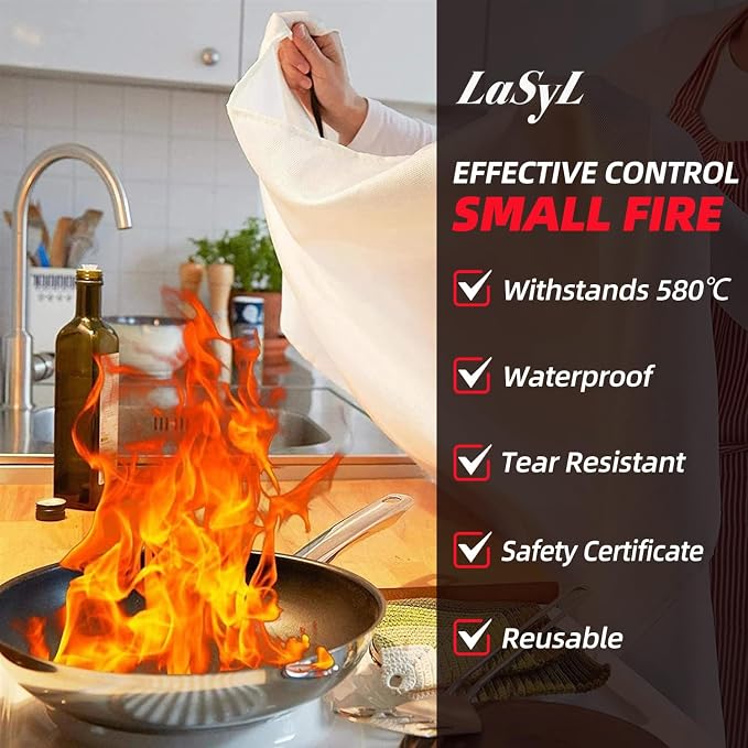 LaSyL Blanket Emergency for Home, Fire Supression Blanket Good for Home Safety - Image 2
