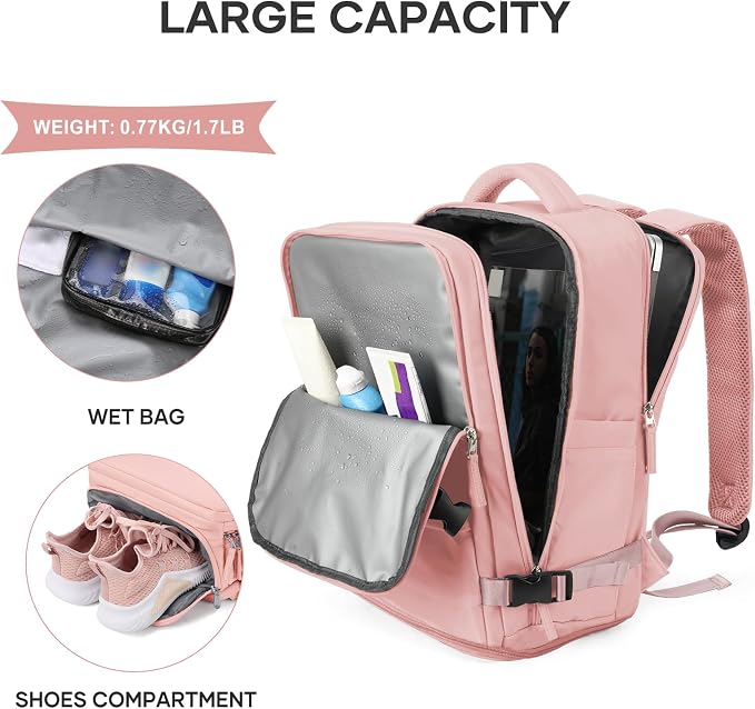 coowoz Large Travel Backpack For Women Men, Carry On Backpack, Hiking Backpack - Image 7