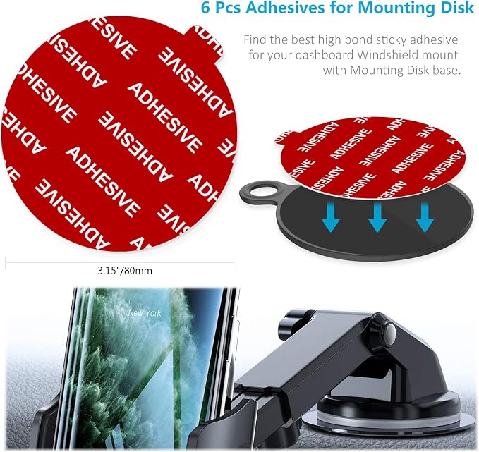 AZXYI Very High Bond Sticky Adhesive, 6 Pack Dashboard Pad Mounting Disk - Image 2