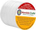 Mandala Crafts Round Cowhide Genuine White Leather Cord by MandalaCrafts