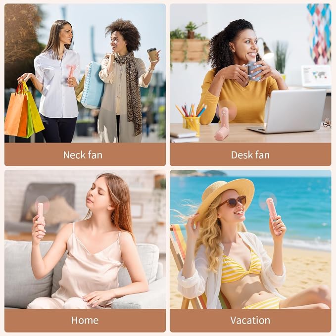 Mini Handheld Fan, USB Rechargeable 3 IN 1 Personal Cooler Fans - Image 6