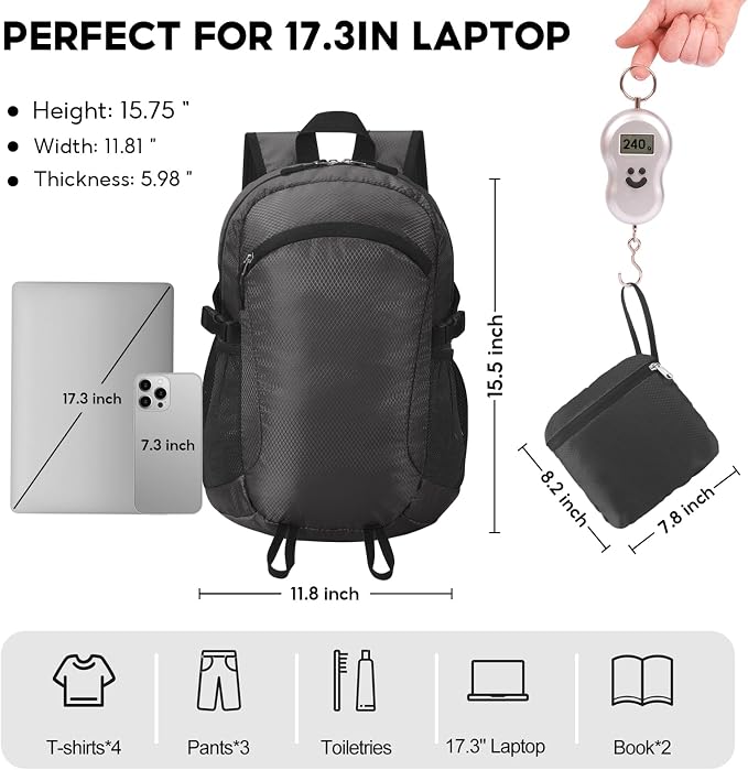 Small Hiking Backpack Travel Lightweight Hiking Packable Daypack - Image 3