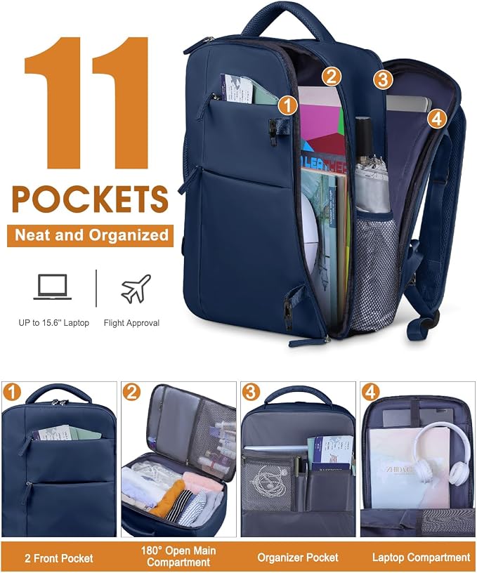 Capolo Travel Backpack for Women Men Waterproof Laptop Backpack Airlines - Image 3