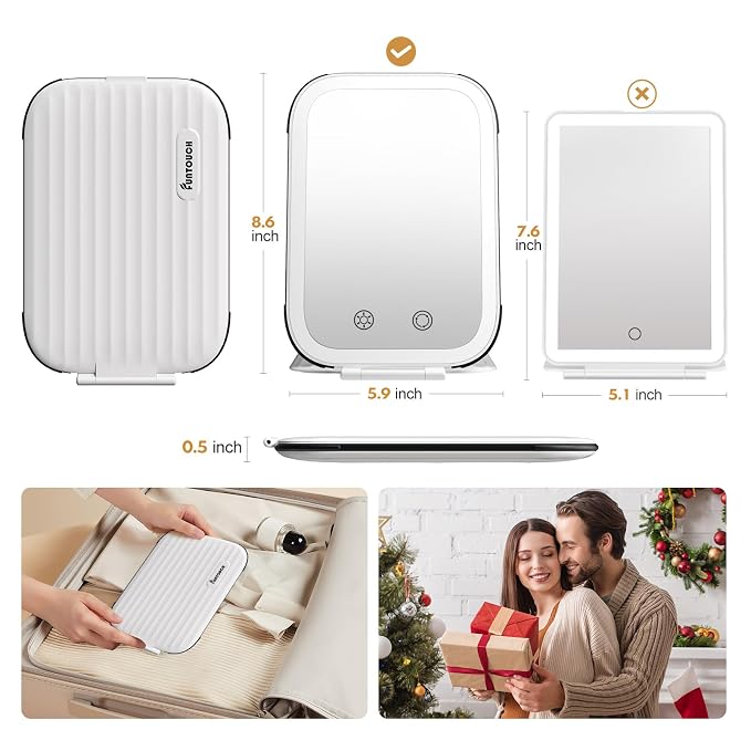 FUNTOUCH Rechargeable Travel Makeup Mirror - Image 6