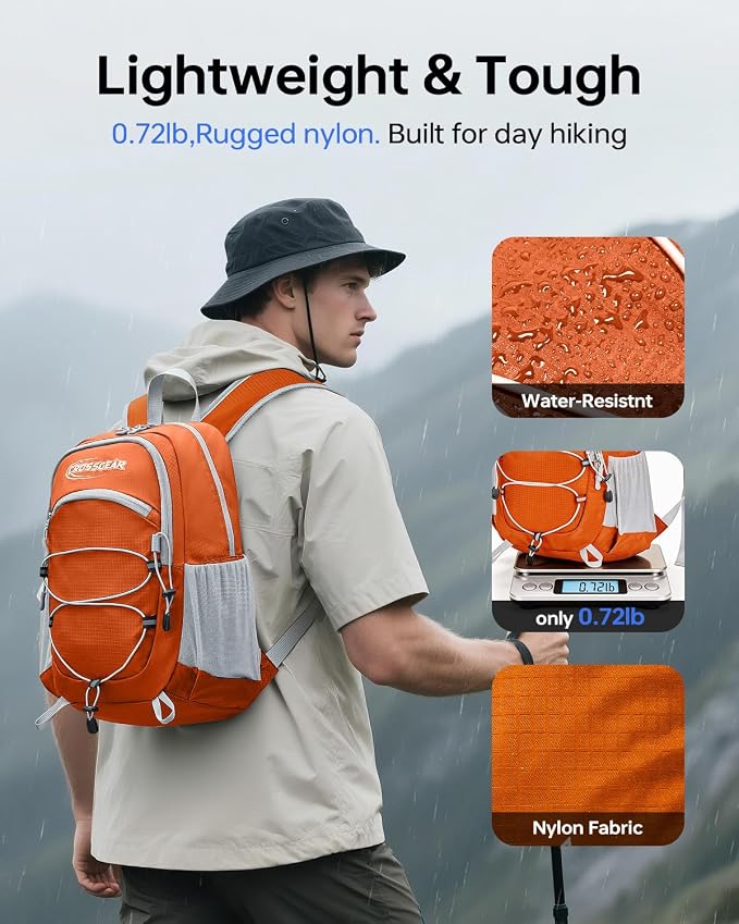 CROSSGEAR Packable Hiking Backpack, 24L Lightweight Foldable Daypack, RFID - Image 6