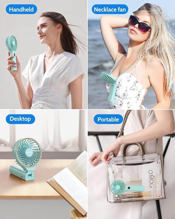 SWEETFULL Handheld Fan, Portable Fan, 5000mAh Rechargeable Battery, 6 Speed Wind - Image 4